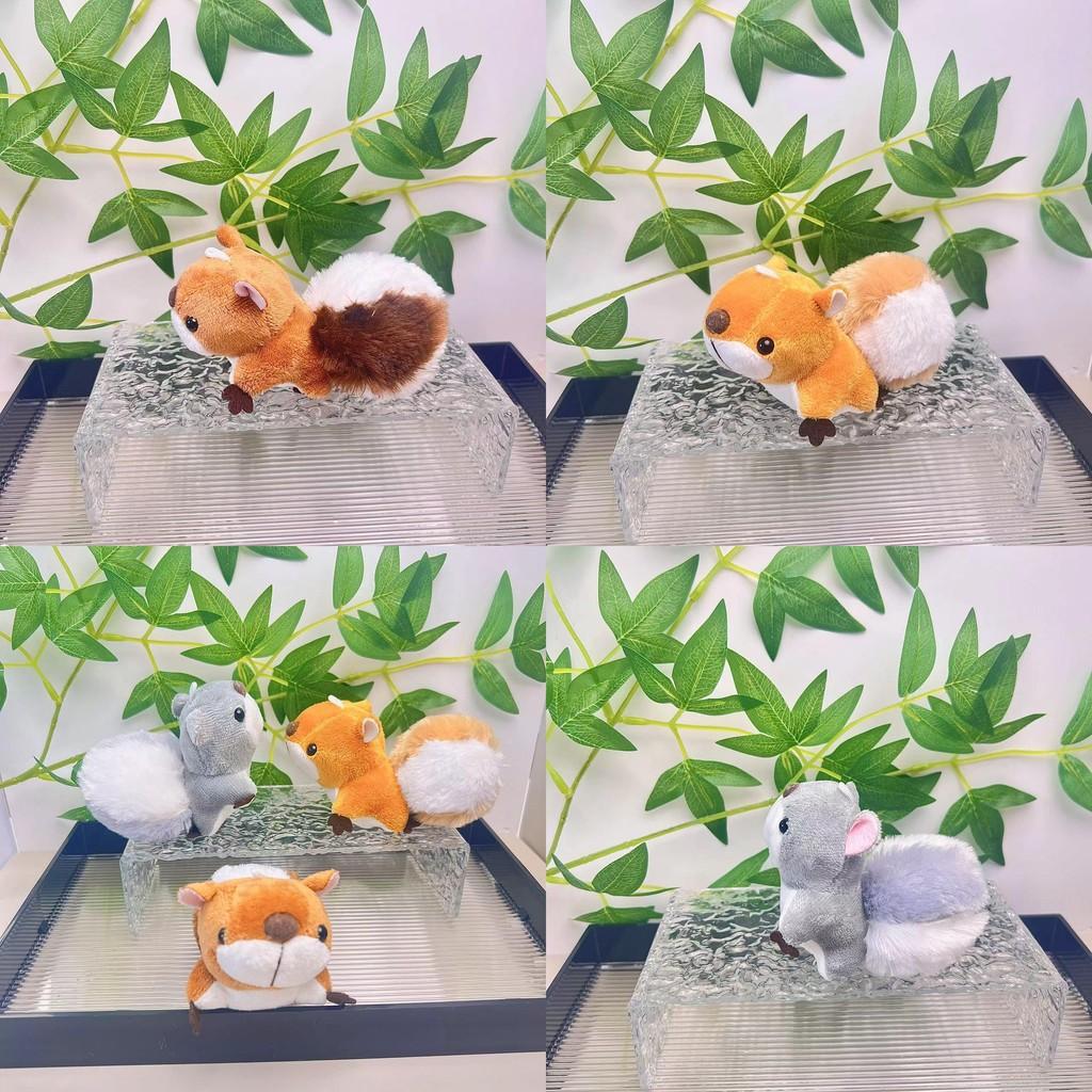 Очаровательный плюшевый брелок-игрушка в виде белки для сумок и аксессуаров серого, желтого и коричневого цветов