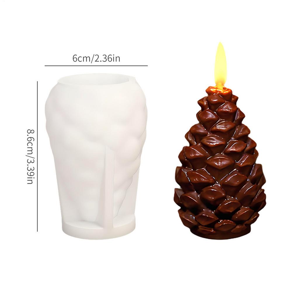 Pine Cone Silicone Candle Molds Reusable Christmas Candle Making Molds Wax Resin Casting Molds Craft Supplies DIY Baking Decor