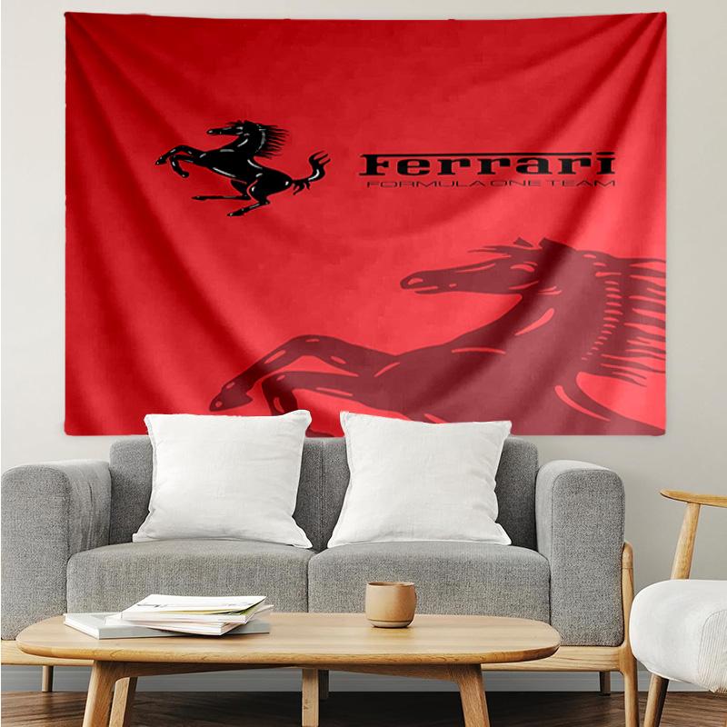 Гобелен с логотипом F-F-Ferrari для спальни, эстетичные гобелены для класса, настенное панно для гостиной, общежития, офиса, идеальный креативный подарок