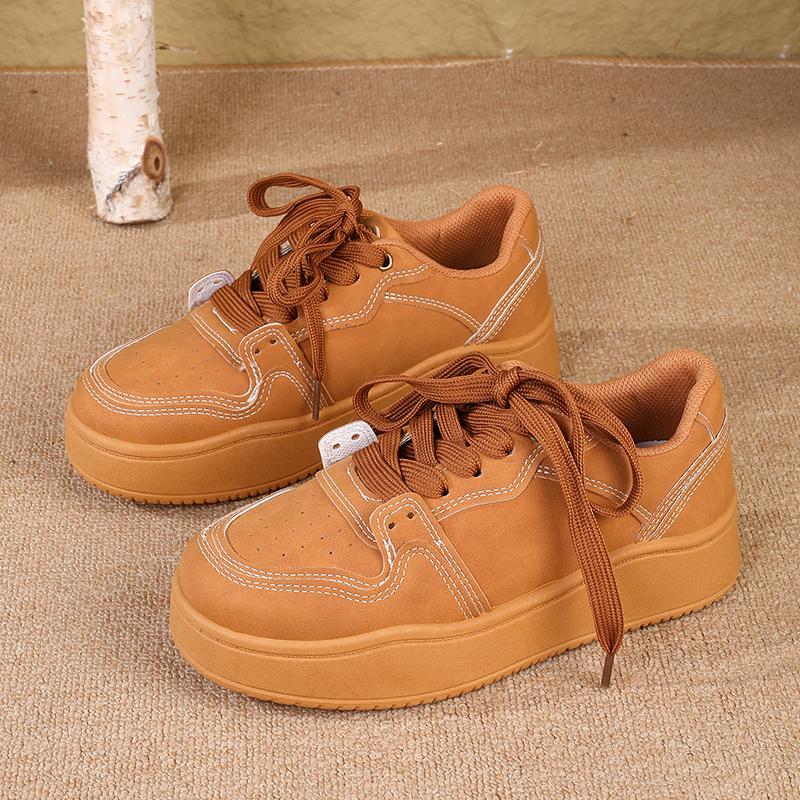 Новые женские кроссовки на толстой подошве, лоферы на платформе, универсальная спортивная повседневная обувь на шнуровке, трендовая обувь