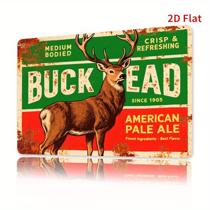 Винтажная металлическая вывеска 'Голова оленя' American Pale Beer Рустикальная зеленая и красная настенная живопись для дома, офиса, бара, кафе