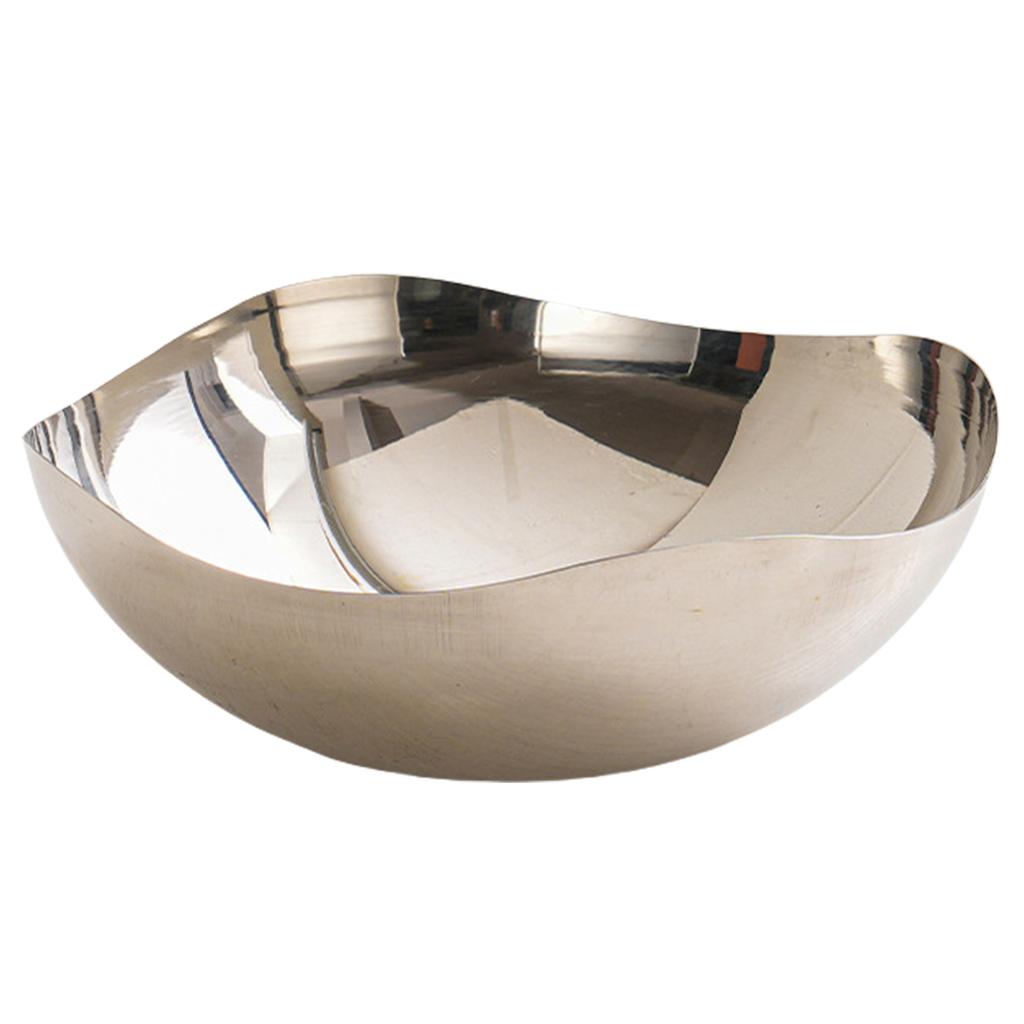 Stainless Steel Fruit Bowl Metal Salad Bowl Dining Table Centerpiece Decorative Bowl Modern Fruit Basket Enduring