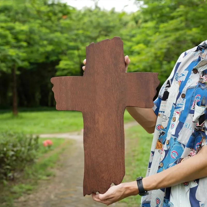 Винтажный крест с терновым наконечником Деревянные украшения Главная Ручная резьба Украшения Деревянные изделия Подарки