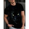 Tiger Leopard Pattern Tees Summer Black T Shirts Men Streetwear 3D Print T Shirt Fashion O Neck Short Sleeve Tops