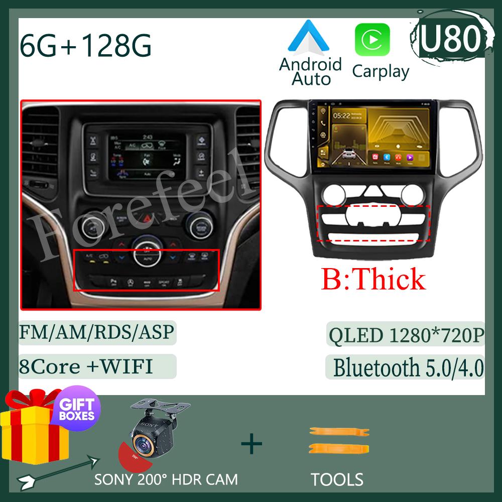 Видео Carplay Android 14 для Jeep Grand Cherokee WK2 2014 Автомобильный Радиоприемник Мультимедиа Авто Стерео Плеер Монитор ТВ GPS DVD DSP IPS BT