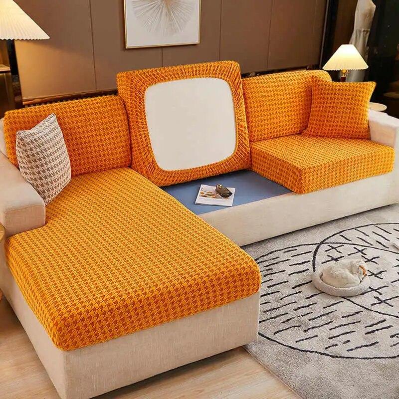 Nordic Style Houndstooth Sofa Cover Elastic Couch Slipcover Furniture Protector Armchair Chaise Lounge Covers