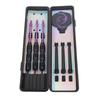 Dart Set Professional Iron Aluminum Knurled Groove Design with Storage Box Darts Metal Tip Set for