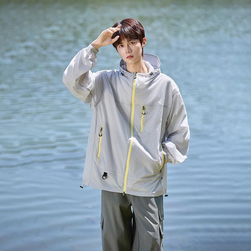 1011 summer thin cool anti-ultraviolet ice silk sunscreen clothes men's breathable ultra-light brim fishing clothes men's