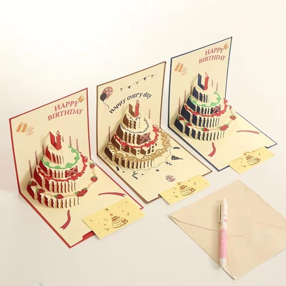 Handmade Miniatures 3D Pop Up Card Foldable Gift Card Gifts Birthday Card Birthday Party