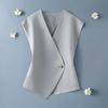 Women Waistcoat Solid V-Neck Sleeveless Single Suit Color Breathable Versatile Formal