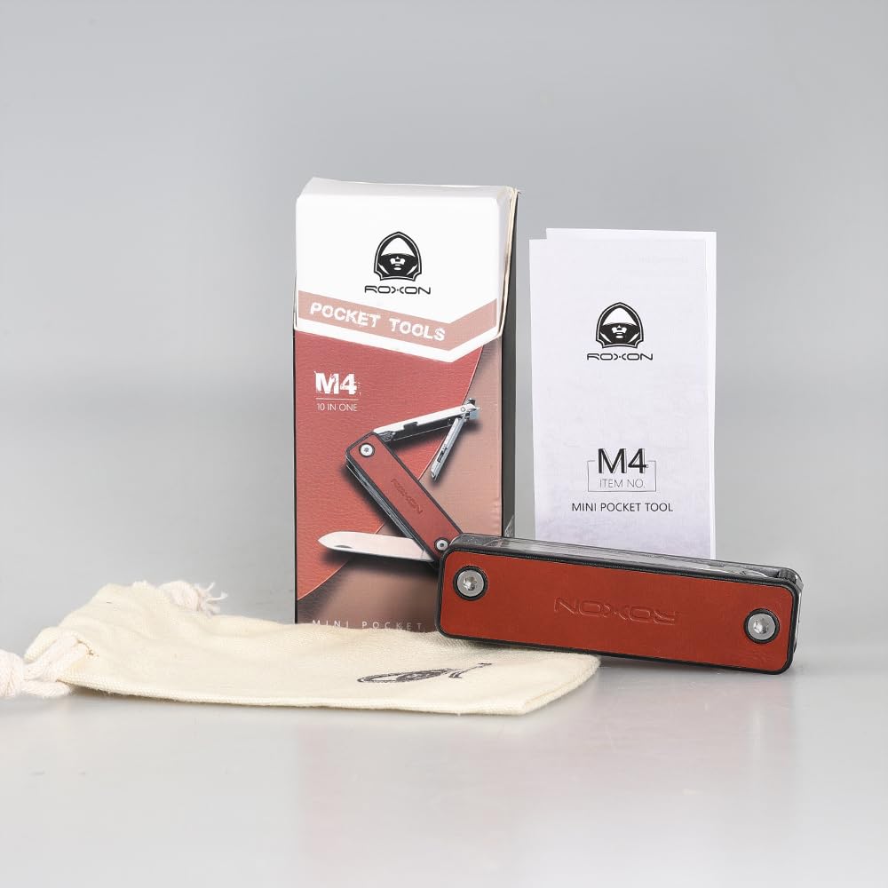 ROXON M4 Портативный инструмент для стрижки ногтей с кожаным карманным ножом, безопасным средством личной гигиены с такими функциями, как флакон для ногтей, что делает его практичным