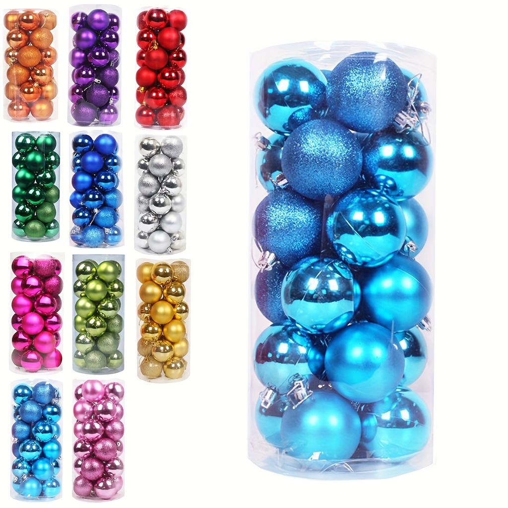 high quality[Christmas Ornaments] 24pcs Christmas Balls, Pre-Strung Plastic Ornaments | Suitable for Holiday Gatherings, Christmas Parties, Wreaths,