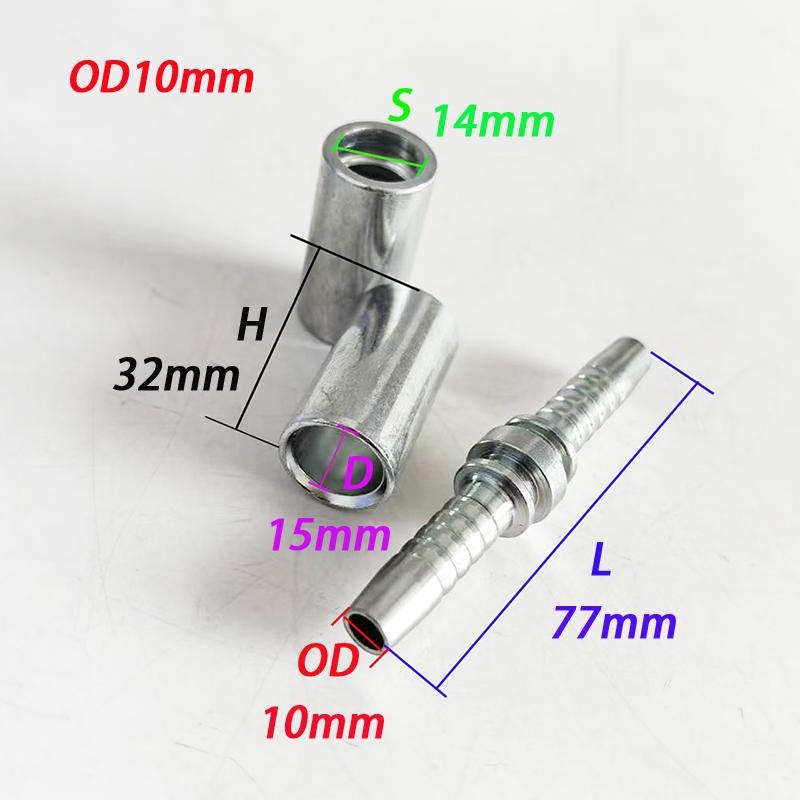 Carbon Steel Hydraulic Hose Joint 6-25mm Galvanized Pipe Connector High Pressure Leak-Proof Docking Fitting for Pipeline System