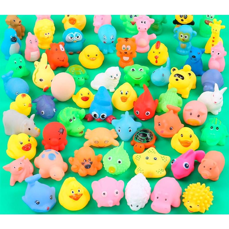 12 шт., игрушки для ванной с милыми животными, цветная вода для бассейна, мягкие резиновые игрушки с плавающими звуками и игрушки для детей, подарки