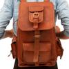 Genuine Goat Leather Large Men's Vintage Backpack Travel Rucksack Laptop Gym Bag
