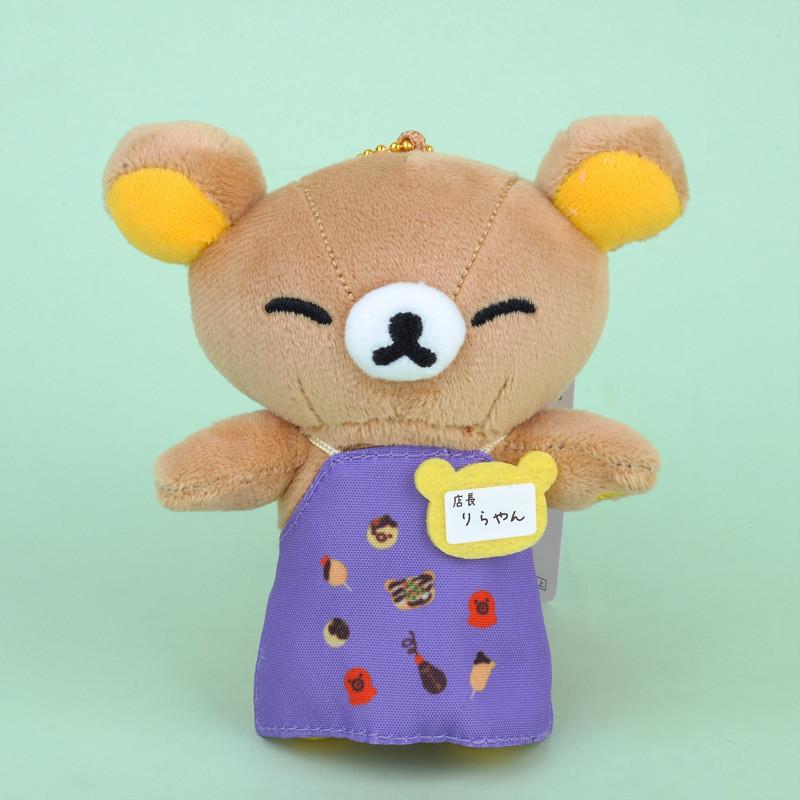 Плюшевый брелок Рилаккума, мультяшная игрушка, мягкая кукла-животное, украшение, детский подарок