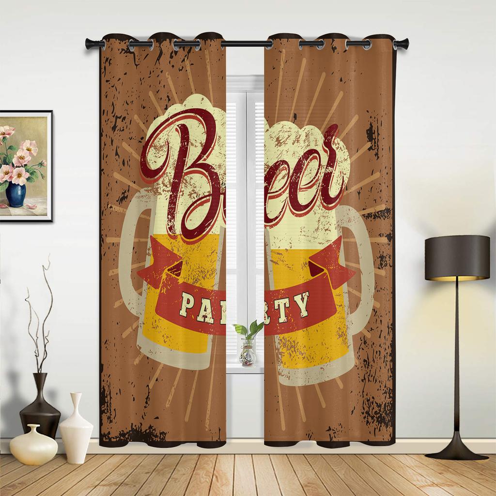 Бокал для вина, пивной камень, кирпич, ретро-шторы для окон, домашний декор, шторы для гостиной, детская комната, шторы для кухни, спальни