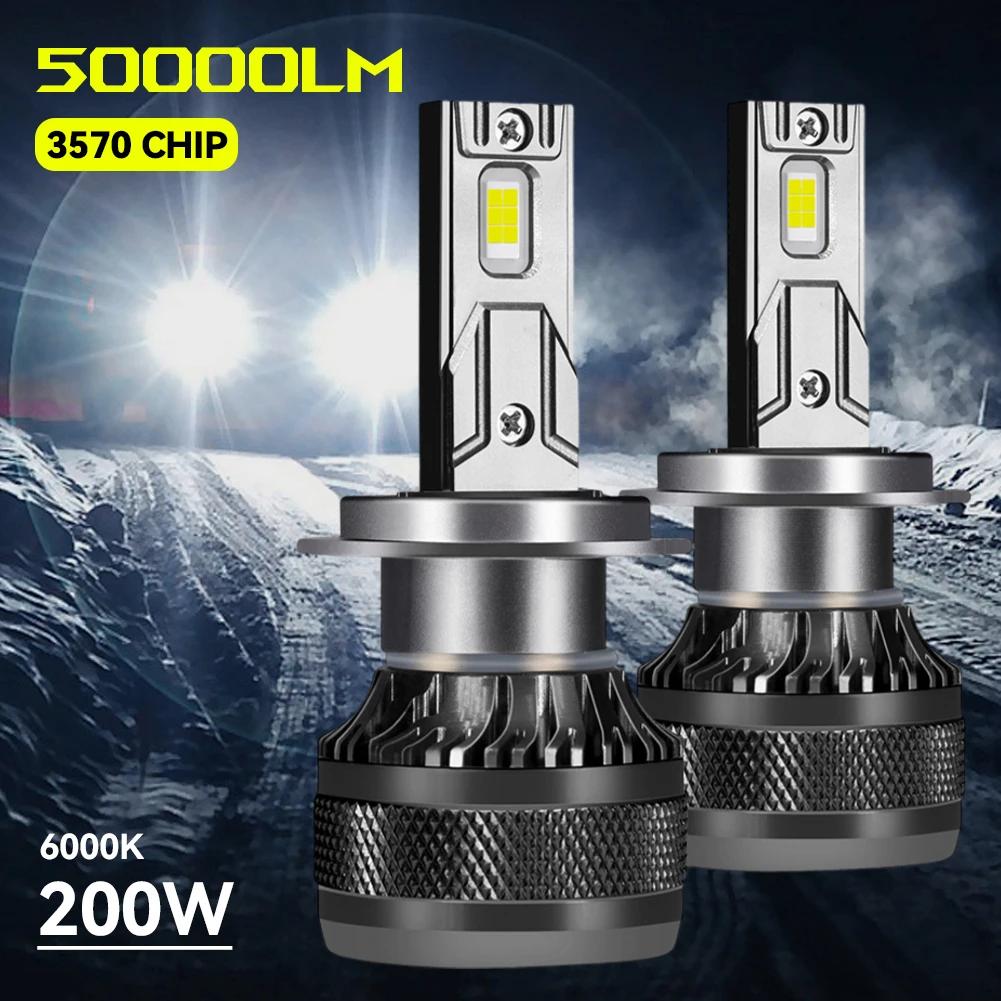 High Power H1 H8 H11 H7 H4 LED Headlight Bulb LED Lights 50000LM 200W Auto LED Lamp Turbo Car Fog Light Bulbs 12V Waterproof