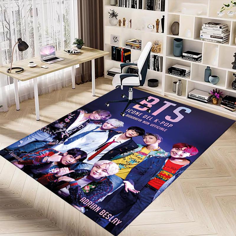 Bts Iconic Kpop Journey Carpet For Playroom Bedroom Living Room Sofa Home Decorkids Game Area Rug Nonslip Floor Mat