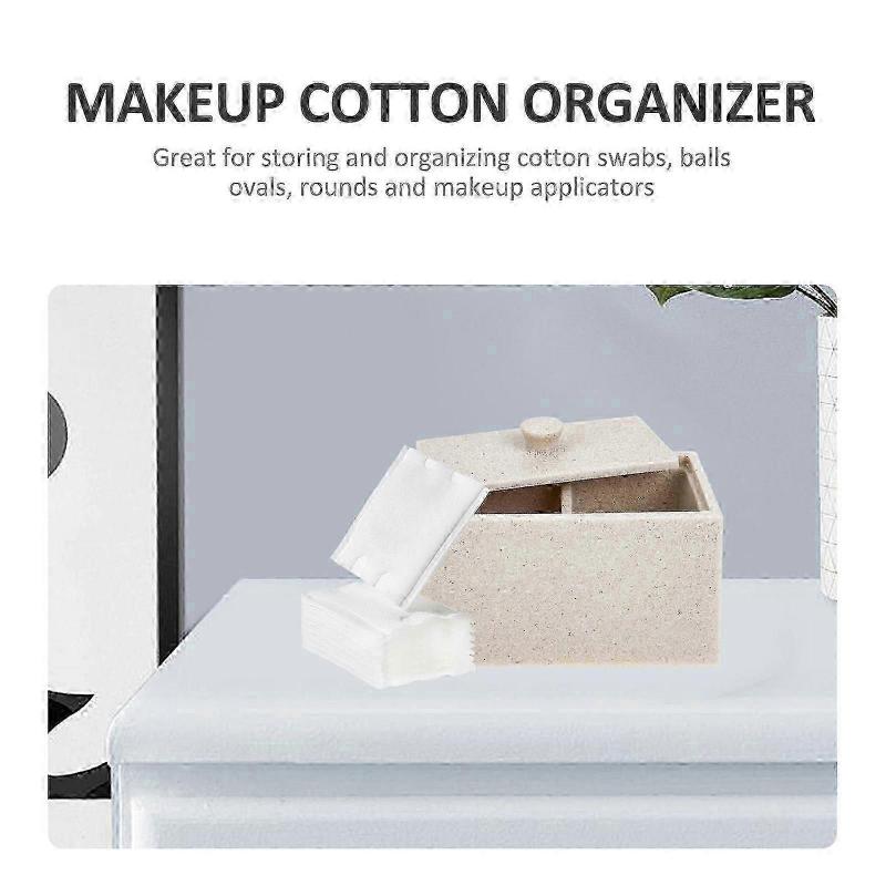 Desktop Cotton Swabs Storage Case 2-compartments Cotton Swabs Cotton Pad Box