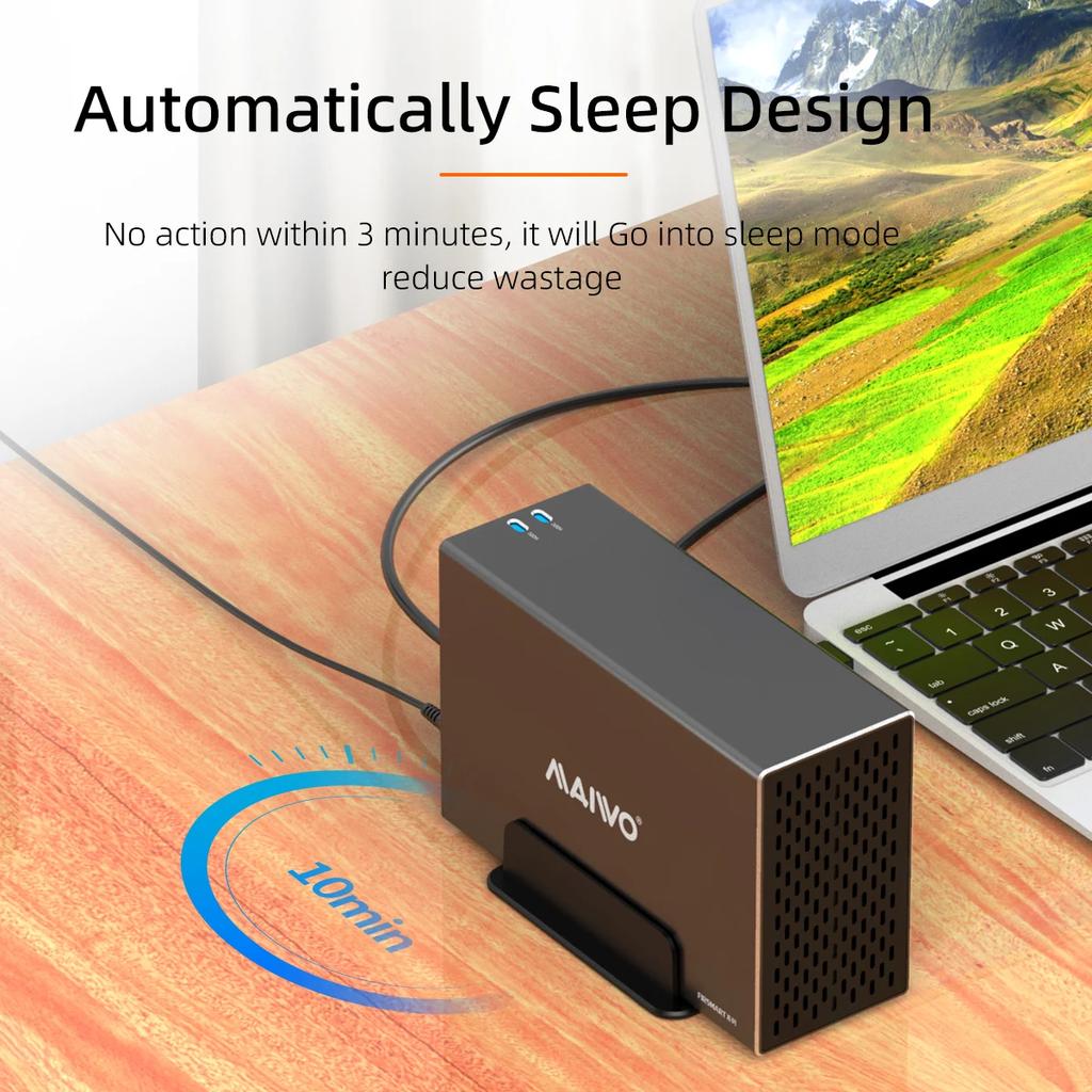 MAIWO 3.5 Inch HDD Case SATA RAID Storage Enclosure Dual Bay Hard Drive Docking Station for 2.5/3.5 Inch External Hard Drive Box