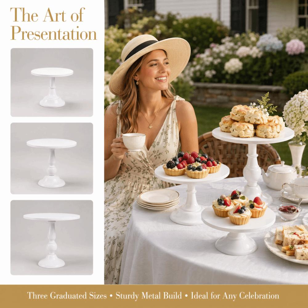 3PCS Pedestal Base Cake Stands Graduated Sizes Dessert Stand Cake Display Stand Dessert Tables