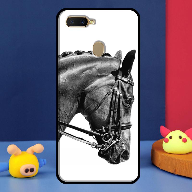 Чехол-скетч с лошадью для Oppo A16 A76 A96 A58 A78 A98 A5 A9 A91 A15 A17 A77 A52 A72 A74 A94 A54S A57S