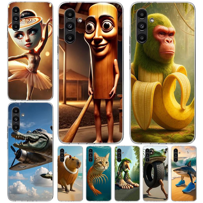 Italian Brainrot Animals Phone Case For Samsung Galaxy A13 A14 A15 A16 A17 A53 A54 A55 A56 A57 A33 A34 A35 A36 A37 A23 A24 A25 A
