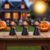 3 шт. Хэллоуин Фигурка ведьмы, держащей череп, тыкву, мультяшная ведьма, смола, статуэтка, скульптура, украшение для дома, офиса, праздничной вечеринки