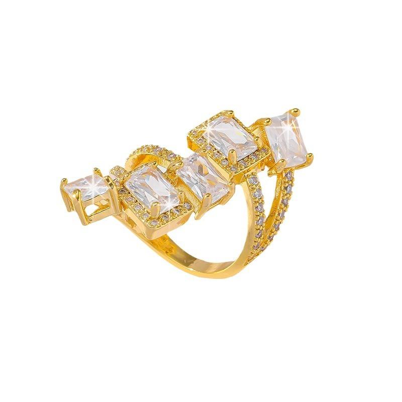 GemChic женское кольцо индивидуальное геометрическое нерегулярное кольцо с цирконием женское регулируемое кольцо с регулируемым отверстием на день рождения, Рождество, ювелирное изделие, подарок