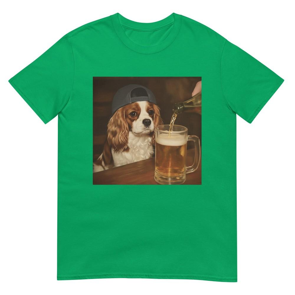 Cavalier King Charles Drinking Beer Funny Dog Meme TShirt