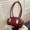 Versatile PU Leather Tote for Women Red Underarm Bags Single Shoulder Shopping Travel Traveler's Pack Simple Fashionable New
