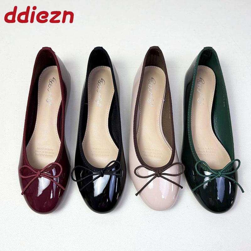 Fashion Female Soft Ballet Flats Ladies Dance Shoes New 2025 Fashion Butterfly-Knot Footwear Flats Women Mary Janes Lolita Shoes