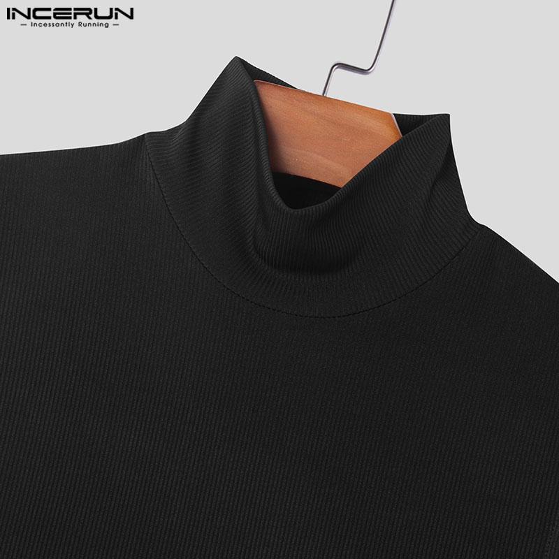 INCERUN Мужская водолазка без рукавов с косыми пуговицами и длинными топами с разрезом