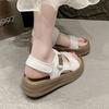 Platform Sandals Female 20252 Spring and Summer New Versatile Step On Shit Fairy with Skirt Velcro Roman Cool