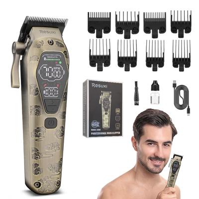Машинка для стрижки волос с лезвиями из порошковой металлургии. Аккумуляторная машинка для стрижки волос с большим ЖК-дисплеем и регулируемым лезвием.