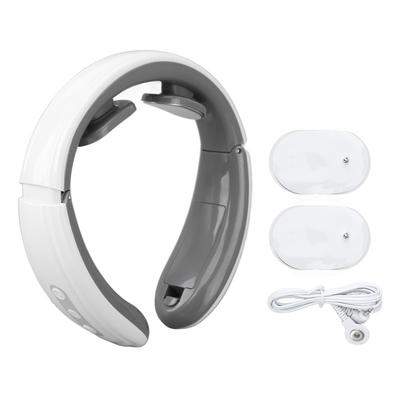 Электрический импульсный массажер для шеи, 6 режимов, 9 уровней интенсивности, с электродной накладкой, белый