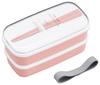 OSK Антибактериальный Бенто Лайт Хиноки Нопура с и Ланч Сделано в (ОСК) Двухъярусный контейнер, 330 мл/320 мл, Розовый, (HKP) нет. 3, Палочки для еды, Разделитель, Ремень,