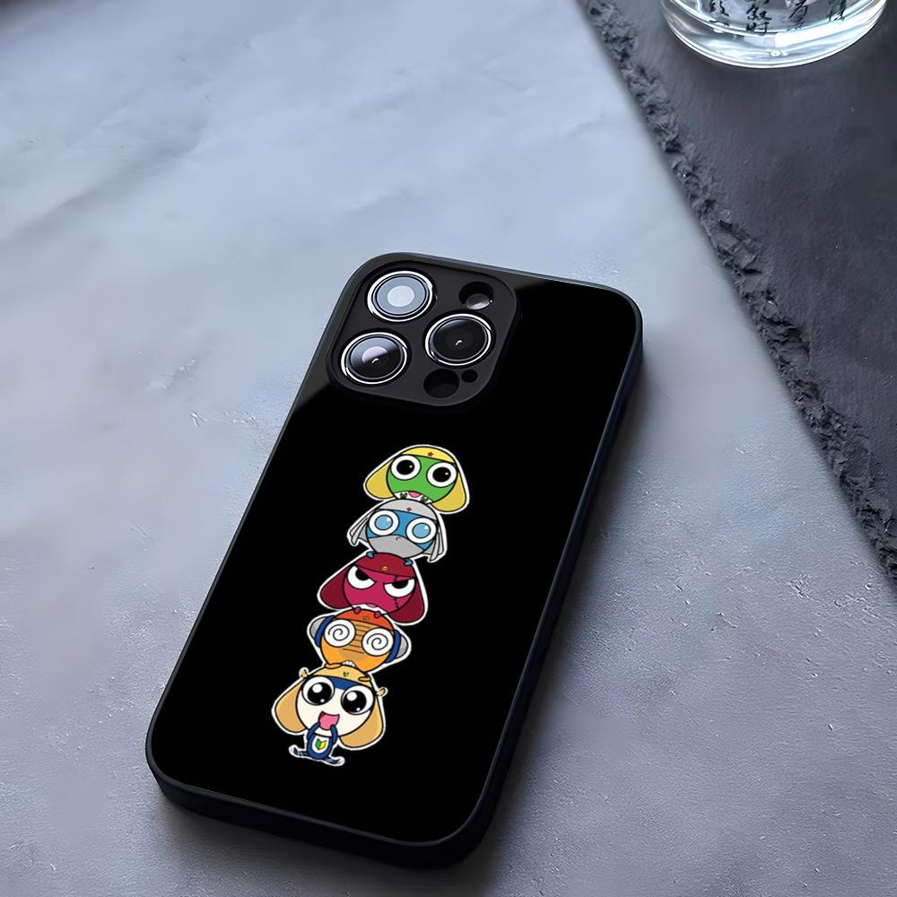 Мультяшный чехол-лягушонок Keroro Gunsou из закаленного стекла для IPhone 17 13 14 16 12 15 11 Pro Max Plus Mini X XR SE2020 Coque