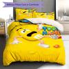 M&M's Custom Name Pattern Bedding,Quilt Set Quilt Cover Pillowcase Home Birthday Gift(1 * duvet cover + 2 * pillowcase, without core)