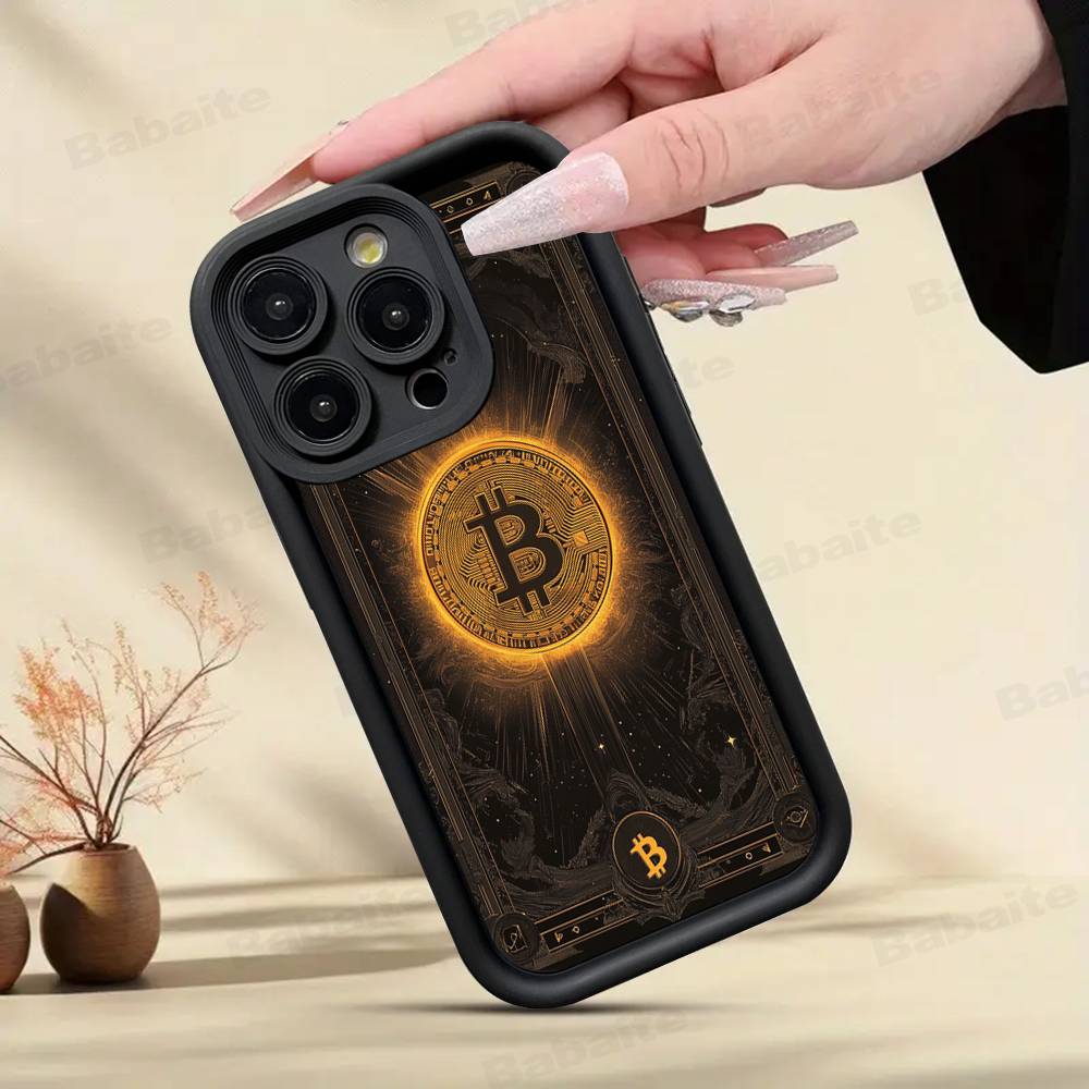 Роскошный чехол для телефона Bitcoin для iPhone 17 16 15 13 11 12 14 Pro Max Plus Силиконовый защитный корпус