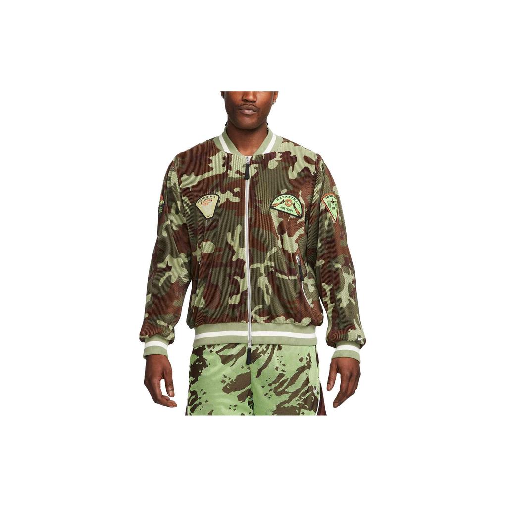 Nike Мужская баскетбольная куртка на молнии Dri-Fit с камуфляжным принтом Куртки Масло-зеленый DX0424-259