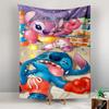 Printed Tapestry - Lilo Stitch Angel Boxing Cartoon for Dorm Room