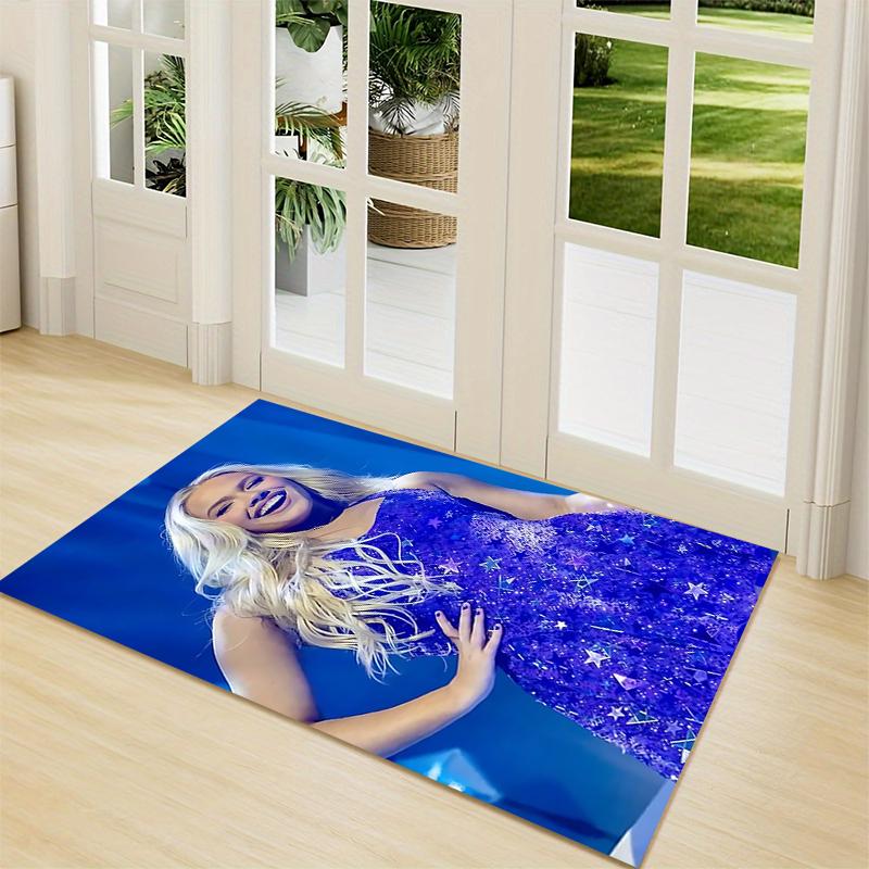Blue Dress Stars Performance Carpet Rug Soft Washable Antislip Home Living Room Sofa Mats Personalized Christmas Rug