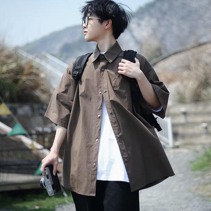 Летняя японская рубашка Cityboy Retro Loose с коротким рукавом для мальчиков и пар