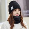 Solid Color Cap and Scarf Suit Trendy Compact Scarf Personality Winter Pullover Cap  Autumn