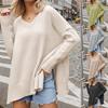 Women's Clothing Plus Size Fashion Knitwear Sweater Sexy Pullover V-neck