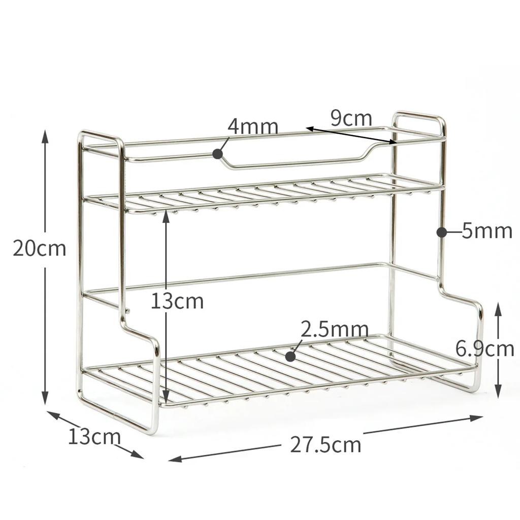 Stainless Steel Storage Shelves, Tabletop Storage Shelves, Stackable Condiment Storage Shelves In The Kitchen Bathroom