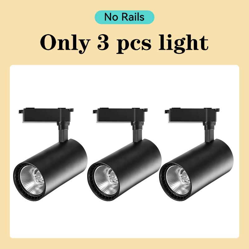 3pcs Led Track Lights Lamp 220V COB Track Lighting Fixture 12/20/30W/40W Spotlights Rail Spots Light Lamps for Shop Home Kitchen