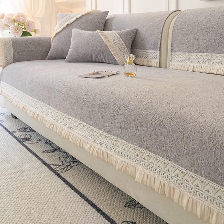 French Sofa Cushion New Four-Season Universal Popular Light Luxury High-End Feeling Cover Cloth Seat Cushion Fixed Non-Slip Cover